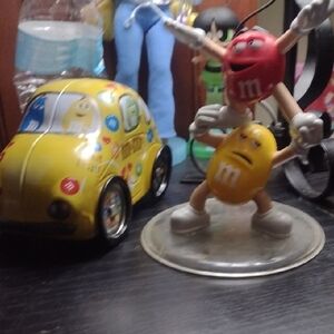 M&M's Candy Holder With Red and Yellow M&M's Figure